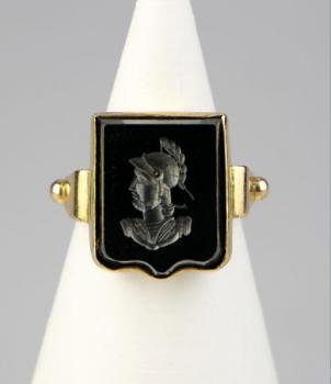 Men's Gold Ring - gold, semi-precious stone - 1890