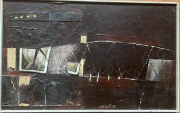 Abstract Composition - wood, porcelain - Slavoj Kovak - 1981