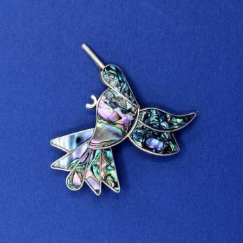 Silver brooch - Hummingbird