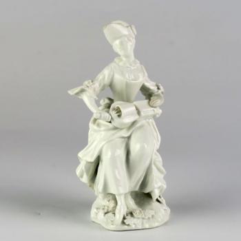 Porcelain Girl Figurine - white porcelain - 1760