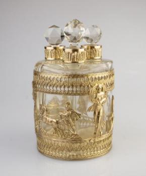 Flacon - brass, glass - 1870