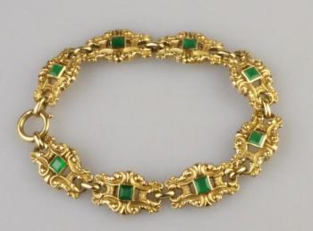 Gold Bracelet - gold, chrysoprase - 1935