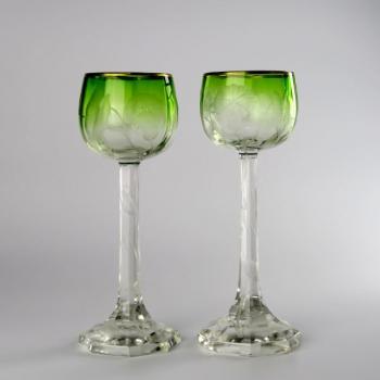 Pair of Art nouveau goblets - Moser