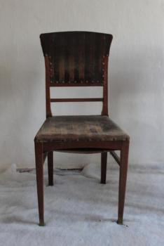 Chairs - solid oak, brass - 1910