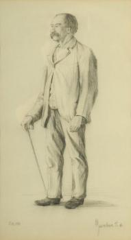 A standing man with a stick