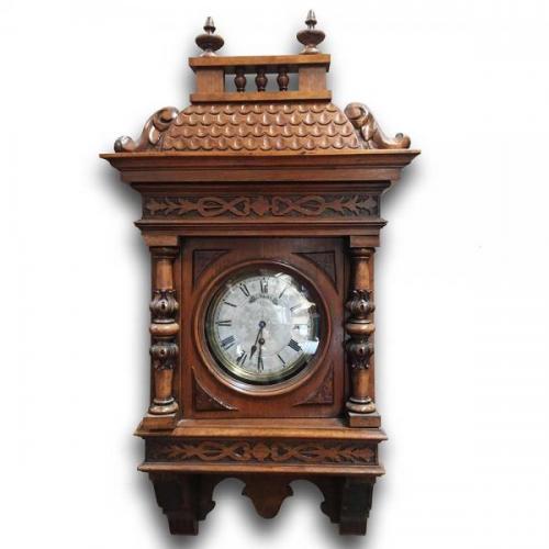 Wall Timepiece - walnut wood - 1880