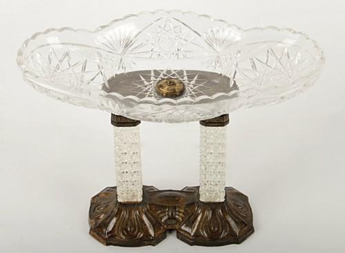 Glass Pedestal Bowl - metal, glass - 1930