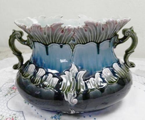 Ceramic Jardiniere - majolica - 1900
