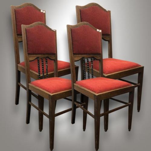 Set of 4 chairs, solid wood, graining, Bohemia 1925