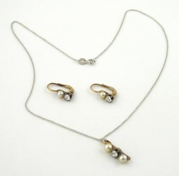 Gold Necklace - gold, diamond - 1955 Gold Necklace - gold, diamond - 1955