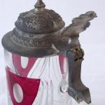 Tankard, cut glass, ruby shields Tankard, cut glass, ruby shields