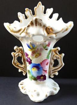 Small porcelain vase, painted flowers-second rococ Small porcelain vase, painted flowers-second rococ