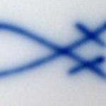 Meissen cobalt plate with a view of the city of Me Meissen cobalt plate with a view of the city of Me