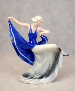 Porcelain Dancer Figurine - glazed porcelain, painted porcelain - Katzhütte - 1930 Porcelain Dancer Figurine - glazed porcelain, painted porcelain - Katzhütte - 1930