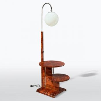 Floor Lamp - solid wood, walnut veneer - 1930 Floor Lamp - solid wood, walnut veneer - 1930