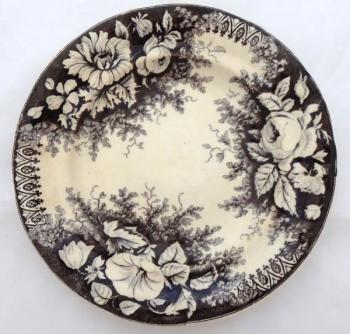 Stoneware plate with flowers - Altrohlau, Nowotny Stoneware plate with flowers - Altrohlau, Nowotny