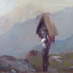 Calvary and View of Trosky Castle Calvary and View of Trosky Castle