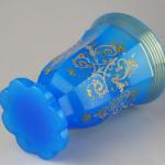 Small Glass - facet glass, blue glass - 1850 Small Glass - facet glass, blue glass - 1850