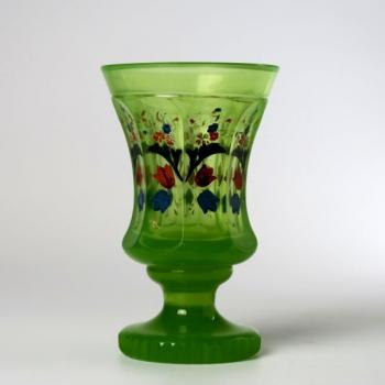 Glass Goblet - uranium glass - 1850 Glass Goblet - uranium glass - 1850