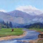 Milena Simkova Elgrova - Mountain landscape with a Milena Simkova Elgrova - Mountain landscape with a