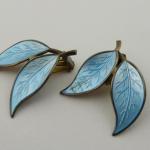 Silver Earrings - enamel, metal - Willy Winnaes pro firmu David Andersen - 1955 Silver Earrings - enamel, metal - Willy Winnaes pro firmu David Andersen - 1955