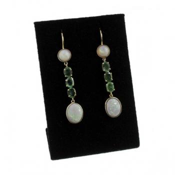 Gold Earrings - gold, emerald - 1920 Gold Earrings - gold, emerald - 1920