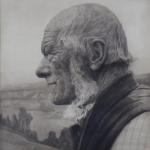 Gustav Jahn - Profile of an older man in landscape Gustav Jahn - Profile of an older man in landscape