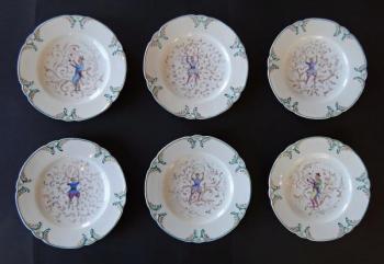 Six saucers with chinoiserie - Klösterle, year 187 Six saucers with chinoiserie - Klösterle, year 187