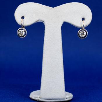 White Gold Earrings - white gold, brilliant cut diamond - 1930 White Gold Earrings - white gold, brilliant cut diamond - 1930