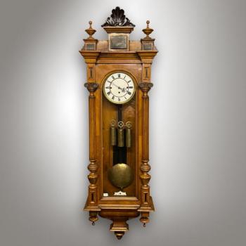 Quarter Chime Clock - brass, solid walnut wood - 1880 Quarter Chime Clock - brass, solid walnut wood - 1880