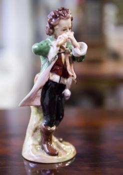 Porcelain Boy Figurine - porcelain - Volkstedt - Rudolstadt - 1910 Porcelain Boy Figurine - porcelain - Volkstedt - Rudolstadt - 1910
