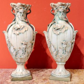 Pair of Porcelain Vases - AMPHORA, Riessner-Stellmacher a Kessel - 1905 Pair of Porcelain Vases - AMPHORA, Riessner-Stellmacher a Kessel - 1905