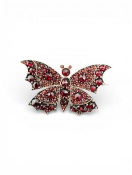 Brooch with Garnet - Czech garnet, tombac - 1880 Brooch with Garnet - Czech garnet, tombac - 1880