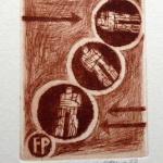 Miroslav Houra - 4x Ex libris, 1x PF 1978  Miroslav Houra - 4x Ex libris, 1x PF 1978