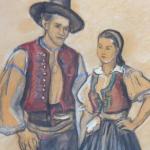 Hlavacek Josef - Young couple in costume Hlavacek Josef - Young couple in costume