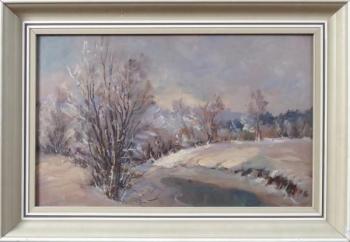 Karel Balicek - Winter landscape with red sky Karel Balicek - Winter landscape with red sky