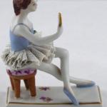 Sitting ballerina with mirror - Royal Dux Sitting ballerina with mirror - Royal Dux