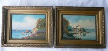 Landscape by the sea - paired paintings Landscape by the sea - paired paintings