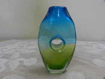 Vase - glass, blue glass - 1960 Vase - glass, blue glass - 1960