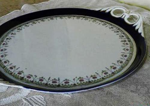 Porcelain Tray - white porcelain, cobalt - 1930 Porcelain Tray - white porcelain, cobalt - 1930