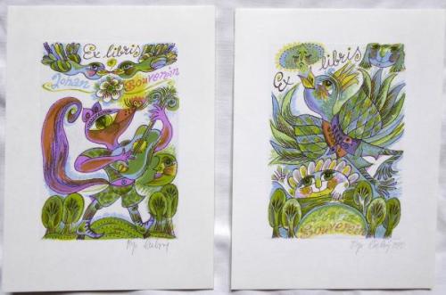 Olga Cechova - Ex libris Johan Souverein a Maria S Olga Cechova - Ex libris Johan Souverein a Maria S