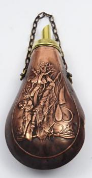 201. COPPER DUST BOX WITH HUNTING MOTIFS 201. COPPER DUST BOX WITH HUNTING MOTIFS