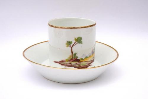Cup and Saucer - painted porcelain - Niderviller, Francie - 1815 Cup and Saucer - painted porcelain - Niderviller, Francie - 1815