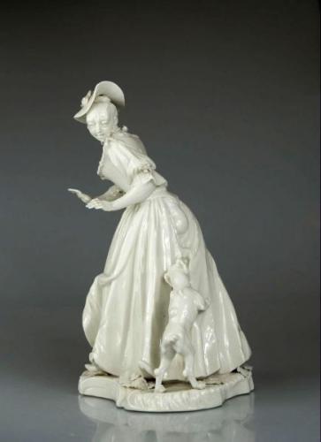Porcelain Lady Figurine - white porcelain - Nymphenburg, Franz Anton Bustelli - 1840 Porcelain Lady Figurine - white porcelain - Nymphenburg, Franz Anton Bustelli - 1840