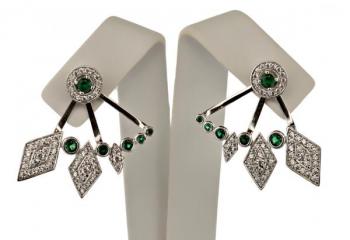 Silver Earrings - silver, zircon - 2000 Silver Earrings - silver, zircon - 2000
