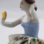 Sitting ballerina with mirror - Royal Dux Sitting ballerina with mirror - Royal Dux