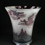 Vase - two-layer glass, etched glass - Alois Hásek - 1935 Vase - two-layer glass, etched glass - Alois Hásek - 1935