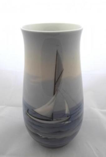 Vase with a sailing ship at sea - Bing & Grondahl, Vase with a sailing ship at sea - Bing & Grondahl,