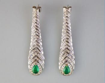 Earrings - gold, diamond - 1990 Earrings - gold, diamond - 1990