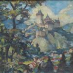 Romantic Landscape with Castle - Josef Petrovický - 1930 Romantic Landscape with Castle - Josef Petrovický - 1930